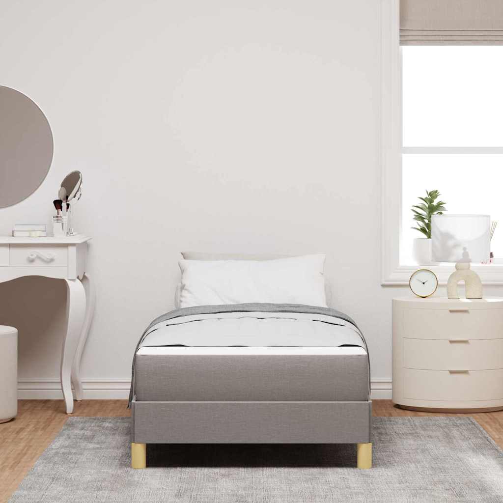 Lit à ressorts avec matelas Taupe 100 x 200 cm tissu - XIOS