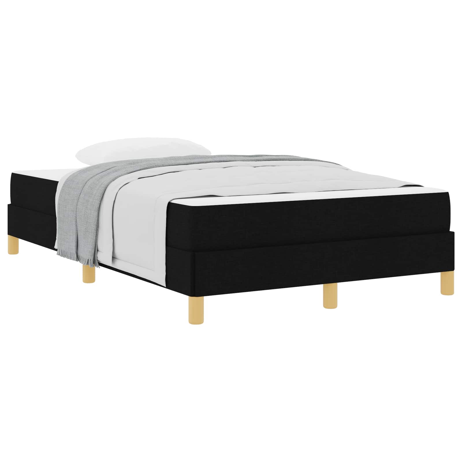 Lit à ressorts avec matelas Noir 120 x 190 cm tissu - XIOS