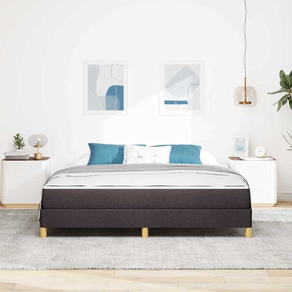 Lit à ressorts avec matelas Marron foncé 180 x 200 cm tissu - XIOS