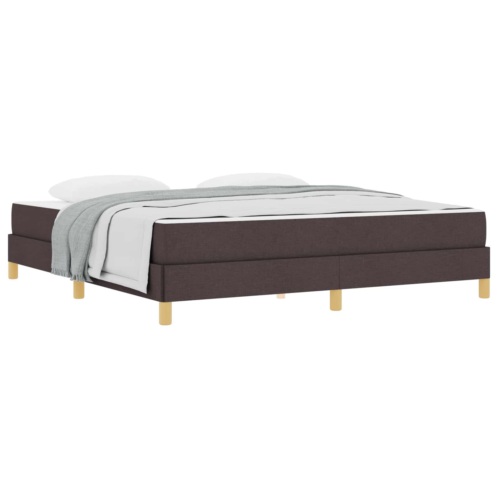 Lit à ressorts avec matelas Marron foncé 180 x 200 cm tissu - XIOS
