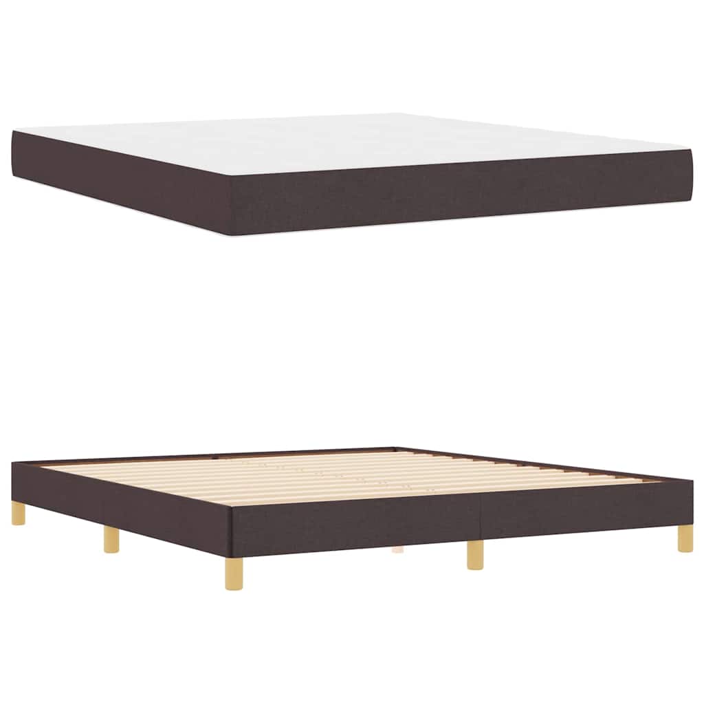 Lit à ressorts avec matelas Marron foncé 180 x 200 cm tissu - XIOS