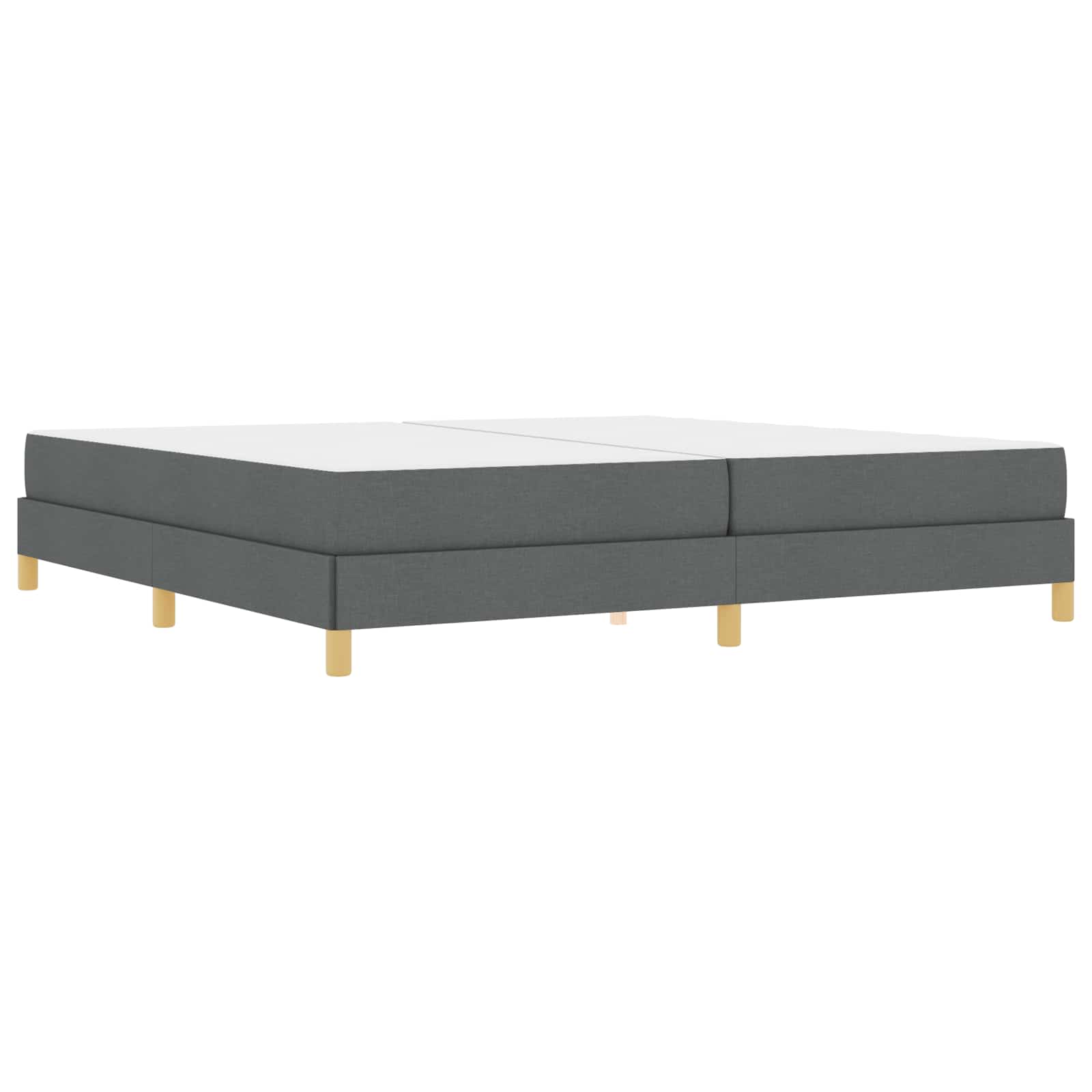 Lit à ressorts avec matelas Gris foncé 200 x 200 cm tissu - XIOS