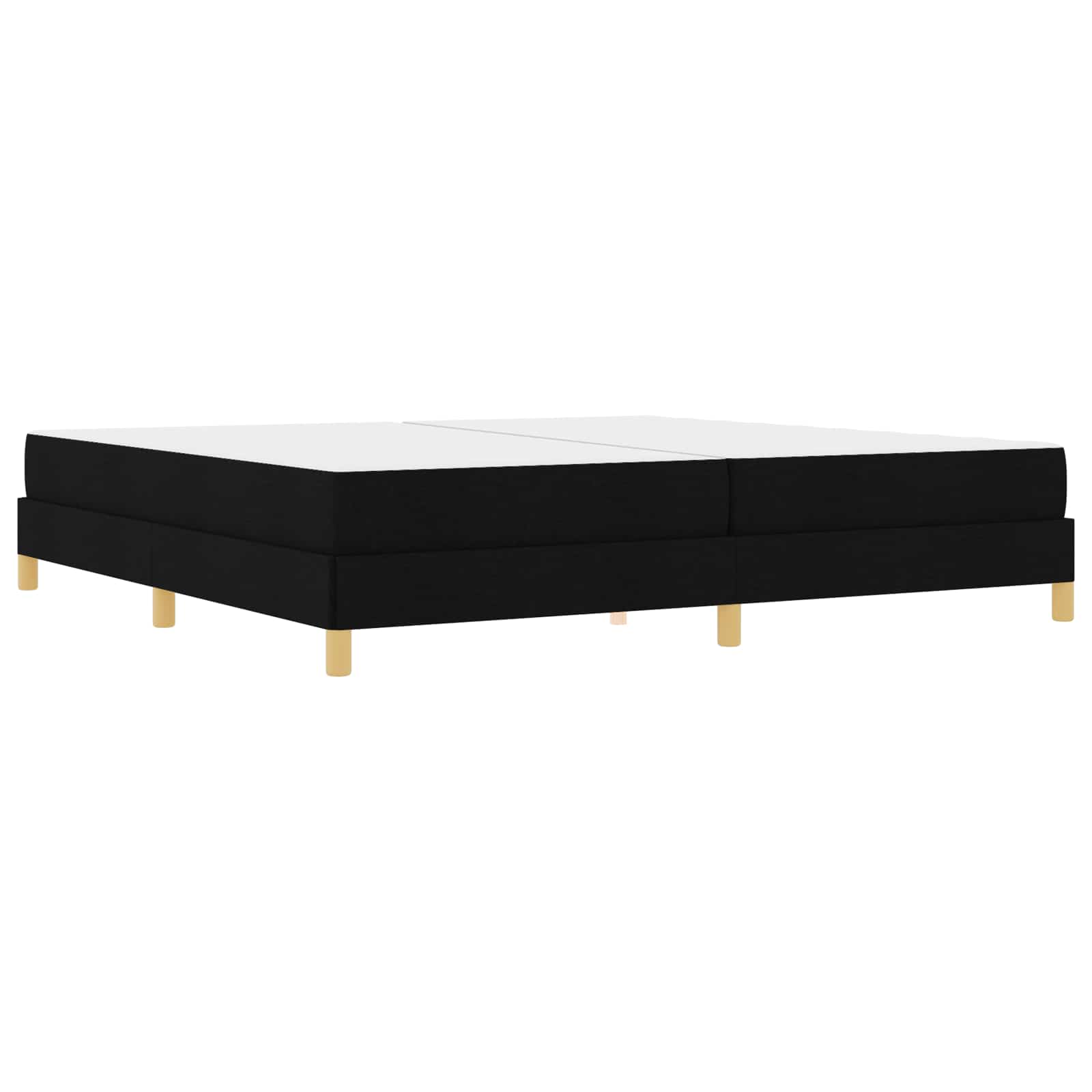 Lit à ressorts avec matelas Noir 200 x 200 cm tissu - XIOS