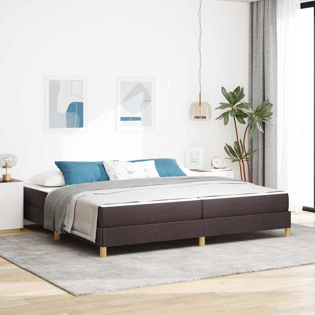 Lit à ressorts avec matelas Marron foncé 200 x 200 cm tissu - XIOS
