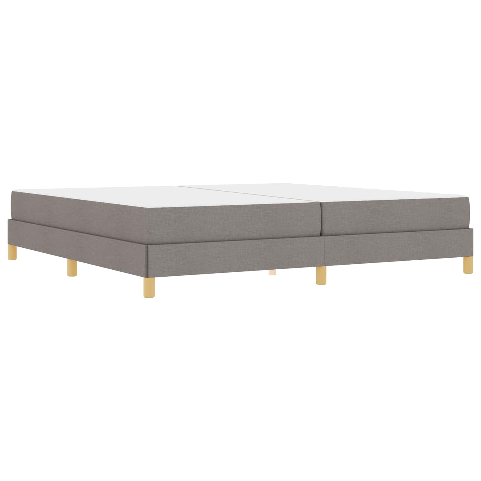 Lit à ressorts avec matelas Taupe 200 x 200 cm tissu - XIOS