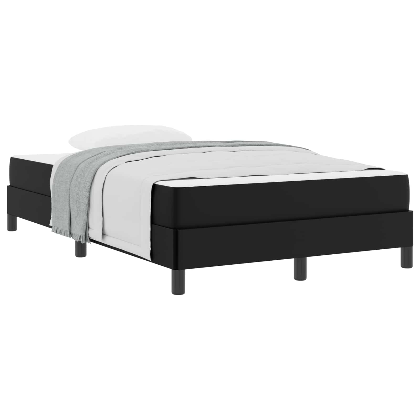 Cadre de lit avec matelas Noir 120 x 190 cm tissu - XIOS