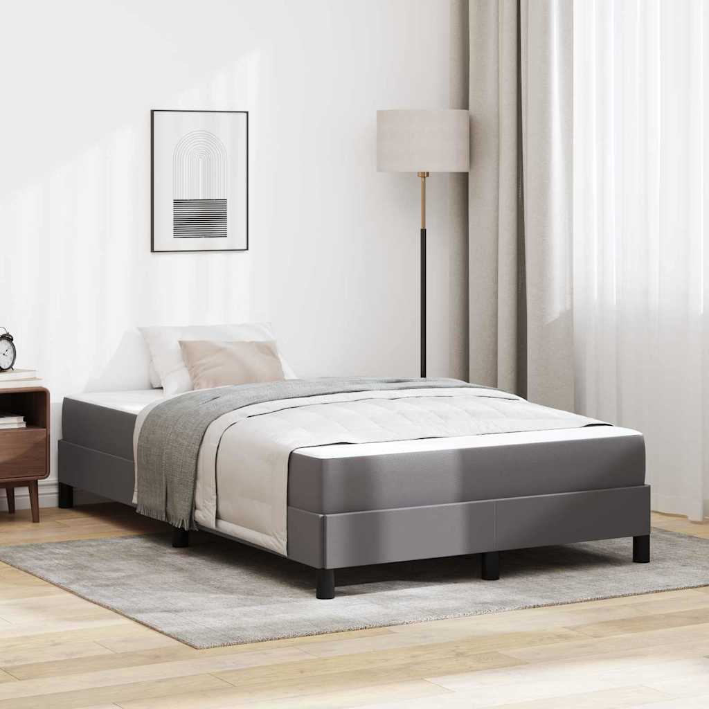 Lit avec matelas Gris 120 x 190 cm Faux cuir - XIOS