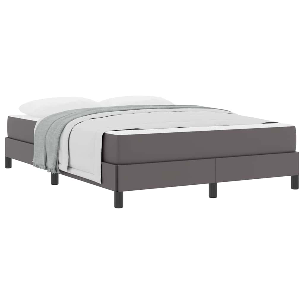 Lit avec matelas Gris 140 x 200 cm Faux cuir - XIOS