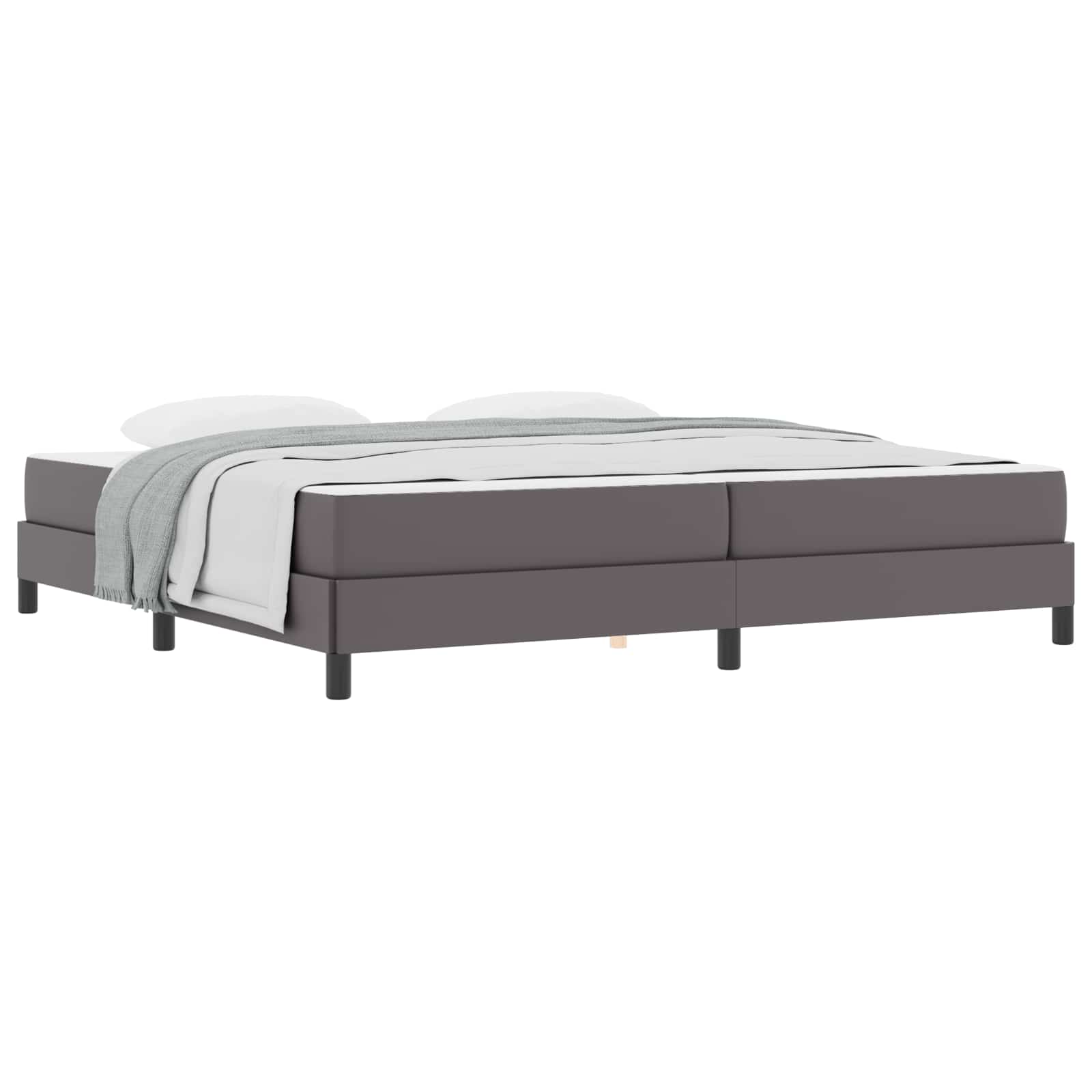Cadre de lit avec matelas Gris 200 x 200 cm tissu - XIOS