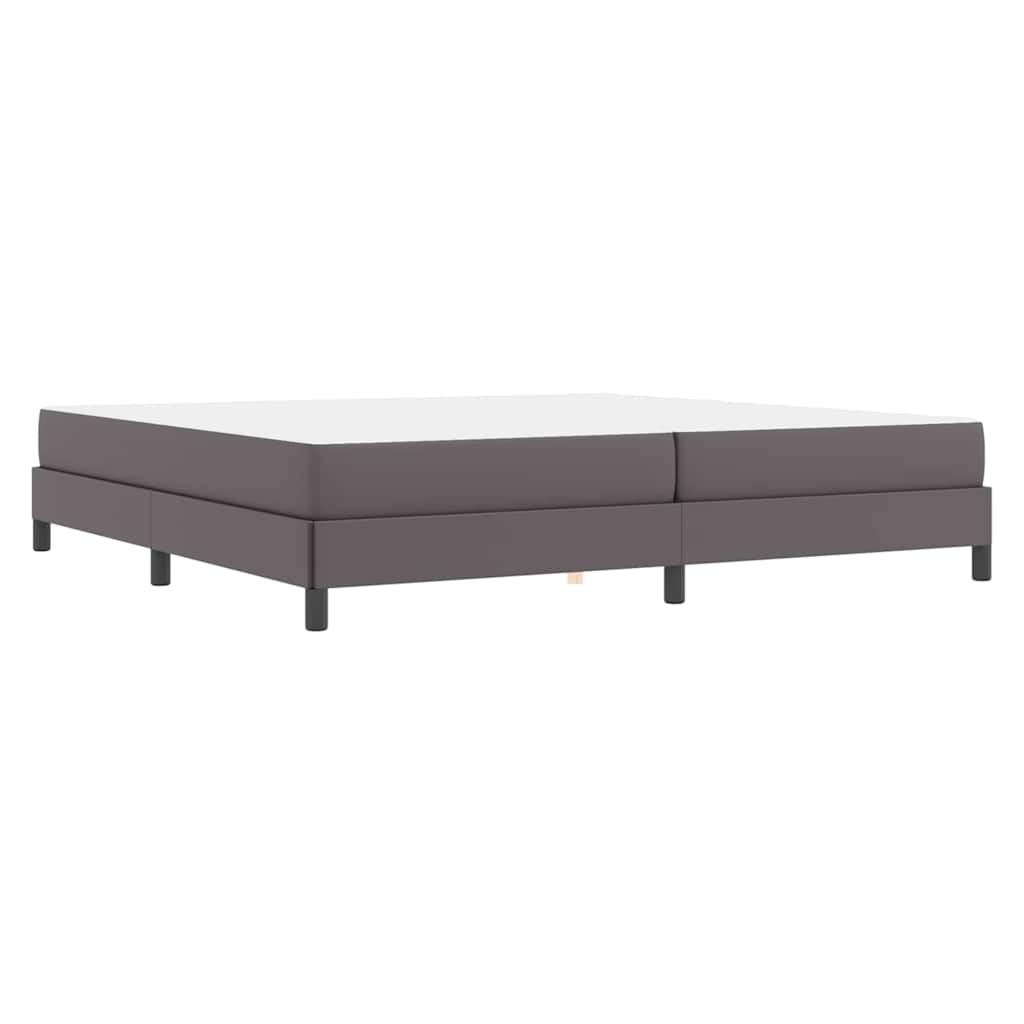 Lit avec matelas Gris 200 x 200 cm Faux cuir - XIOS