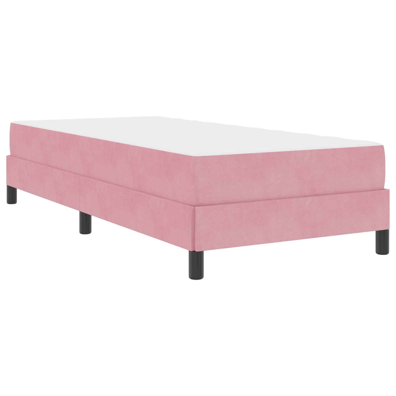 Lit à ressorts avec matelas Rose 90 x 190 cm tissu