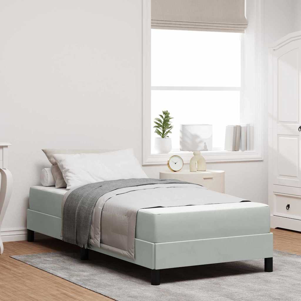 Lit boxspring avec matelas Gris clair 90 x 200 cm Velours - XIOS
