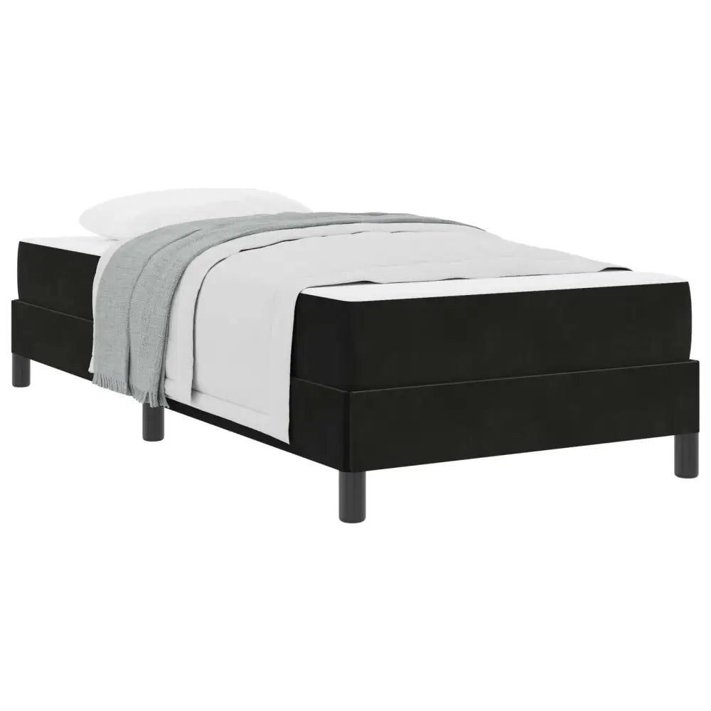 Lit à ressorts avec matelas Noir 90 x 200 cm tissu - XIOS Store SNC