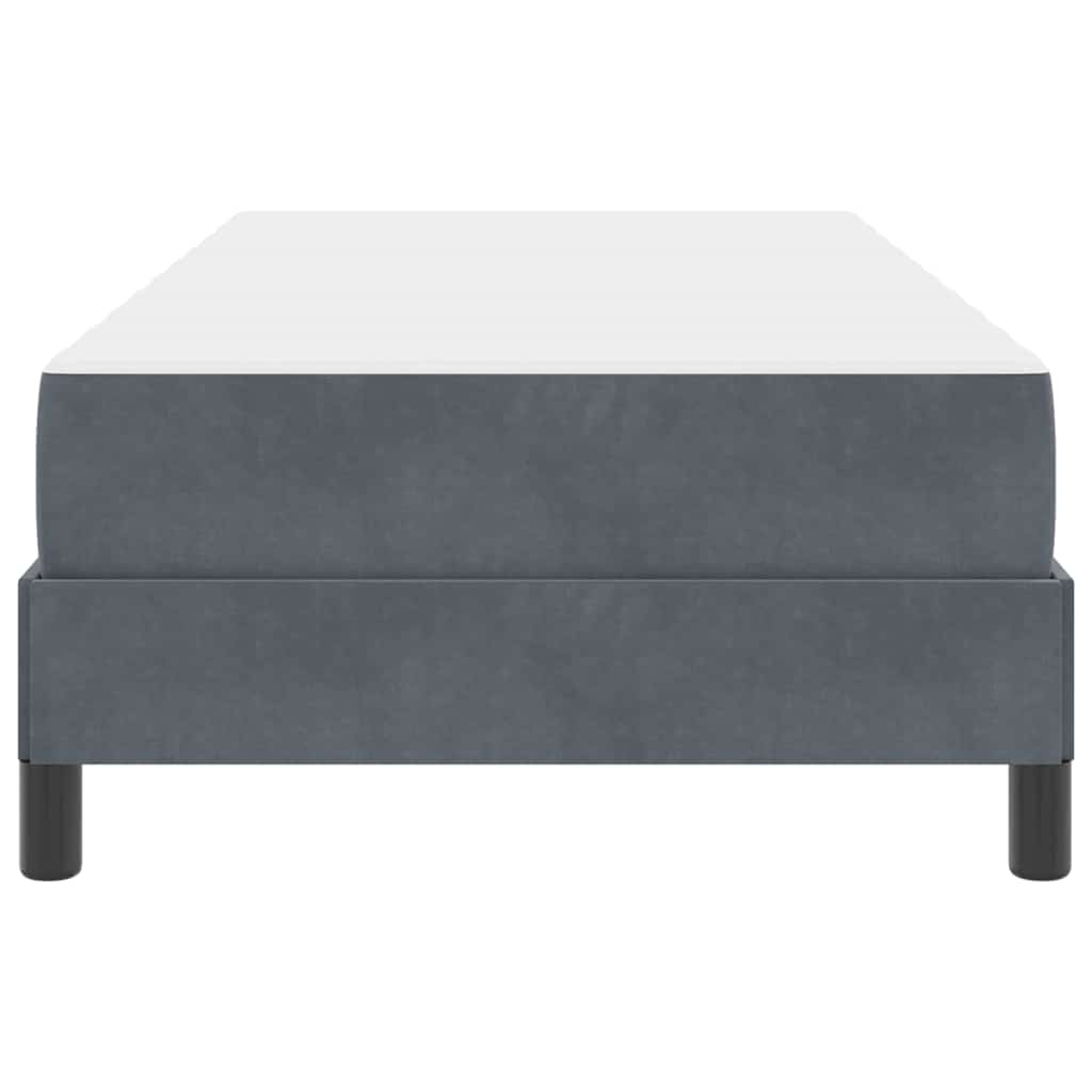 Lit à ressorts avec matelas Gris foncé 100 x 200 cm tissu - XIOS