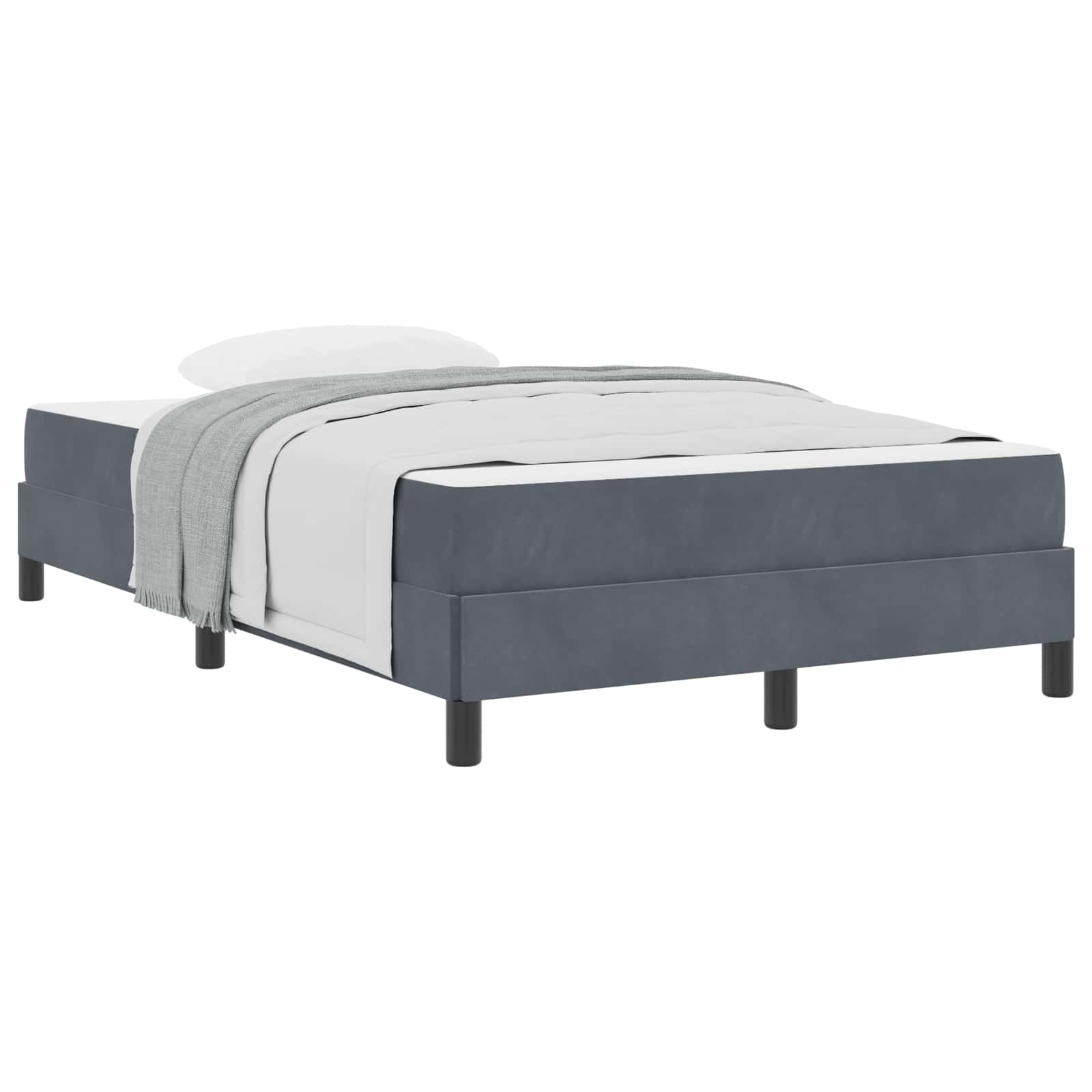 Lit à ressorts avec matelas Gris foncé 120 x 190 cm tissu - XIOS