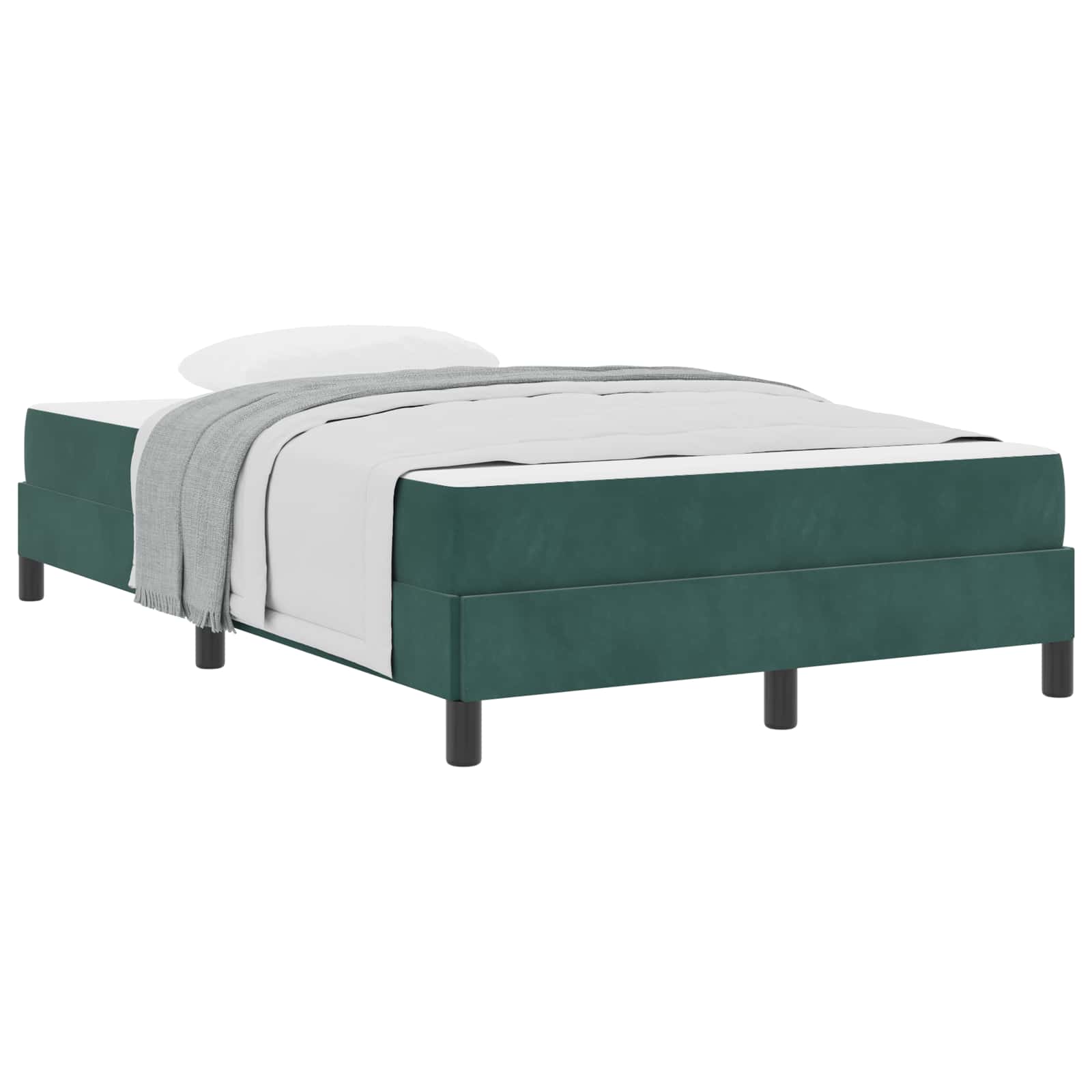 Lit à ressorts avec matelas Vert foncé 120 x 190 cm tissu - XIOS