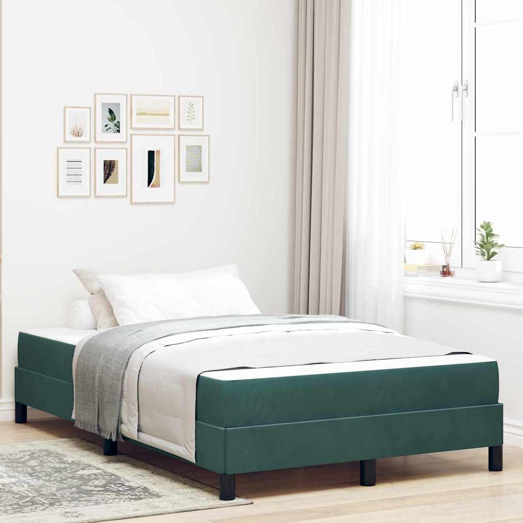 Lit à ressorts avec matelas Vert foncé 120 x 200 cm tissu - XIOS