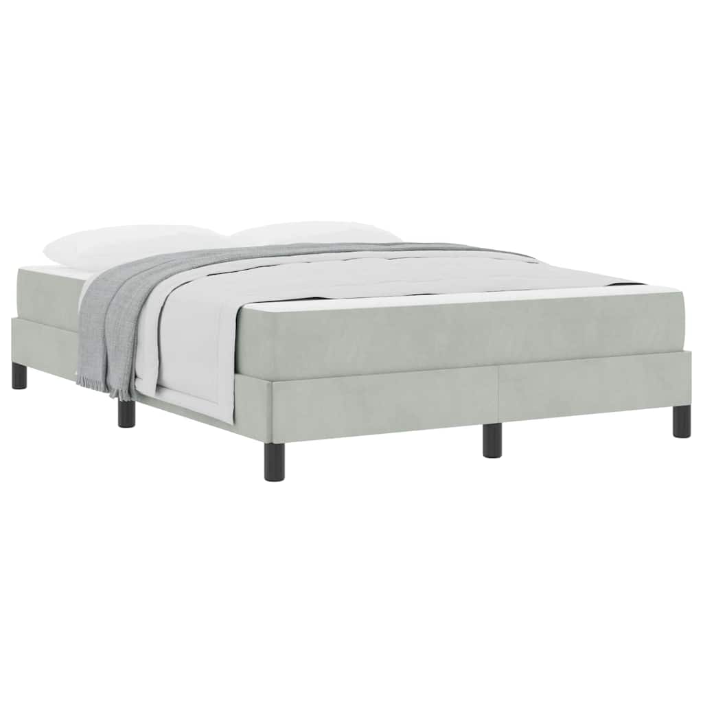 Lit boxspring avec matelas Gris clair 140 x 190 cm Velours - XIOS