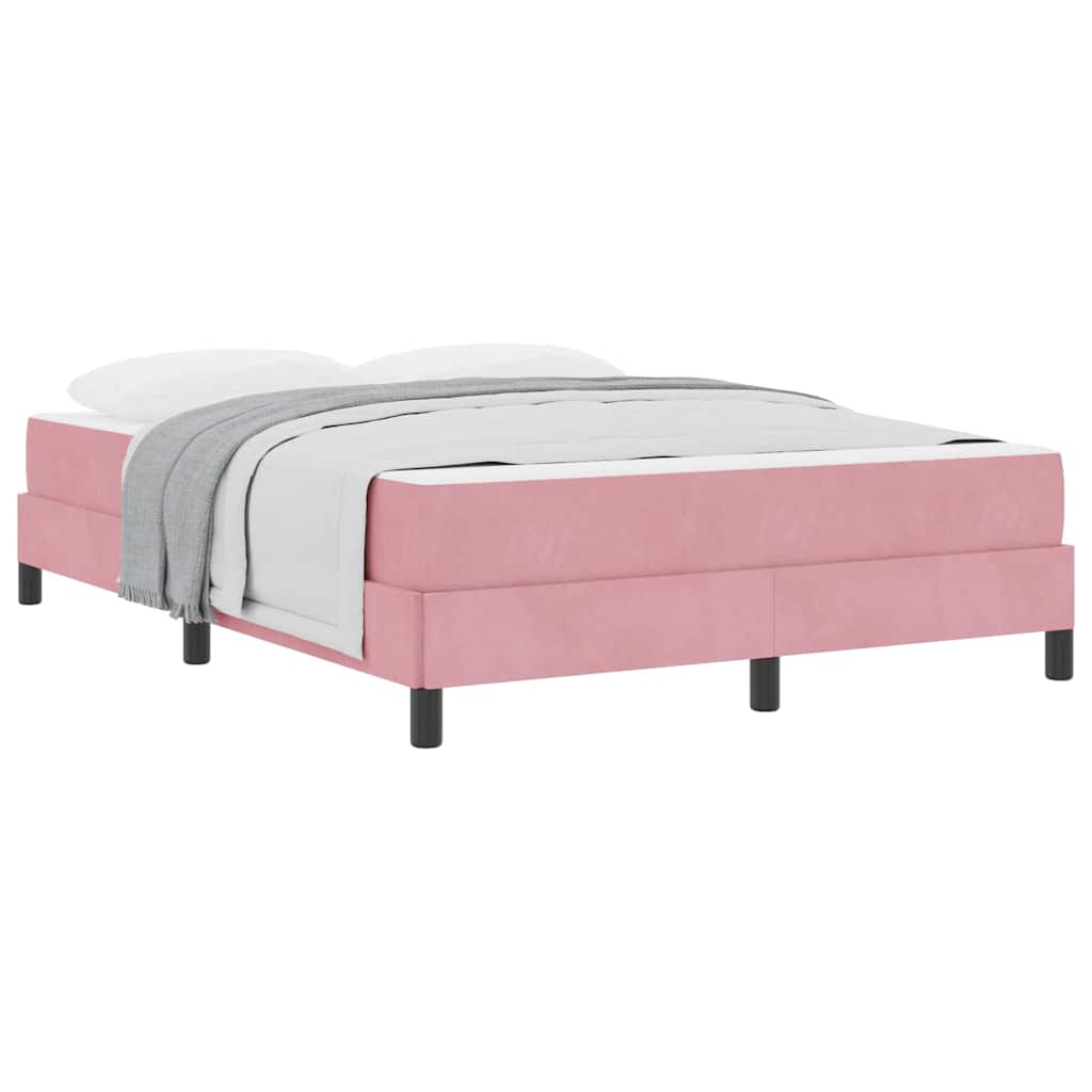 Lit boxspring avec matelas Rose 140 x 190 cm Velours - XIOS