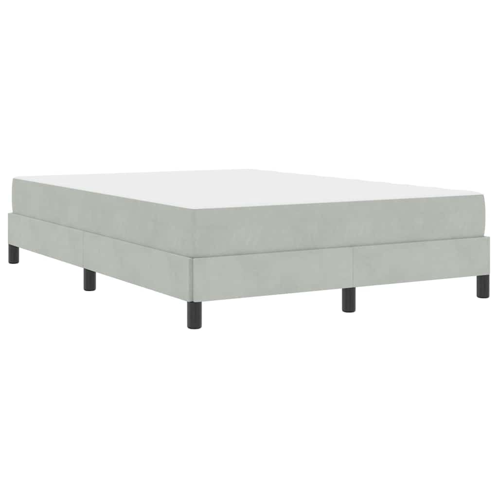 Lit boxspring avec matelas Gris clair 140 x 200 cm Velours - XIOS