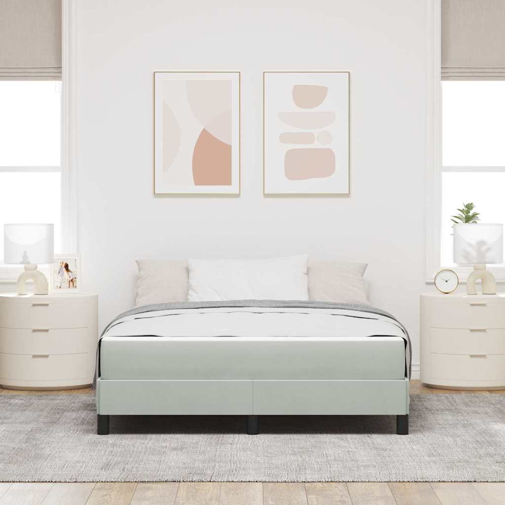 Lit à ressorts avec matelas Gris clair 160 x 200 cm tissu - XIOS
