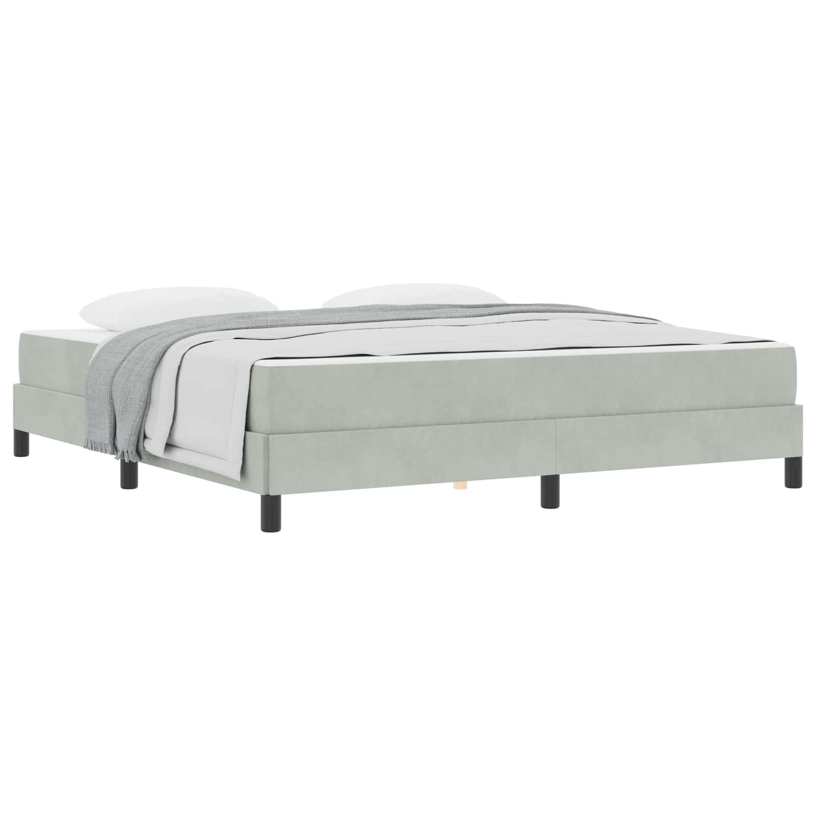 Lit à ressorts avec matelas Gris clair 180 x 200 cm tissu - XIOS