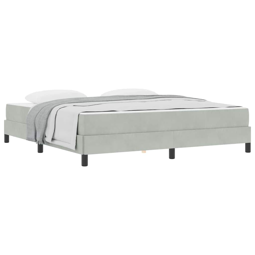 Lit boxspring avec matelas Gris clair 180 x 200 cm Velours - XIOS