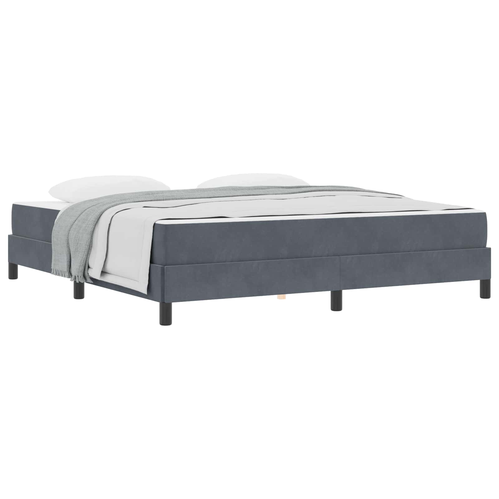 Lit à ressorts avec matelas Gris foncé 180 x 200 cm tissu - XIOS