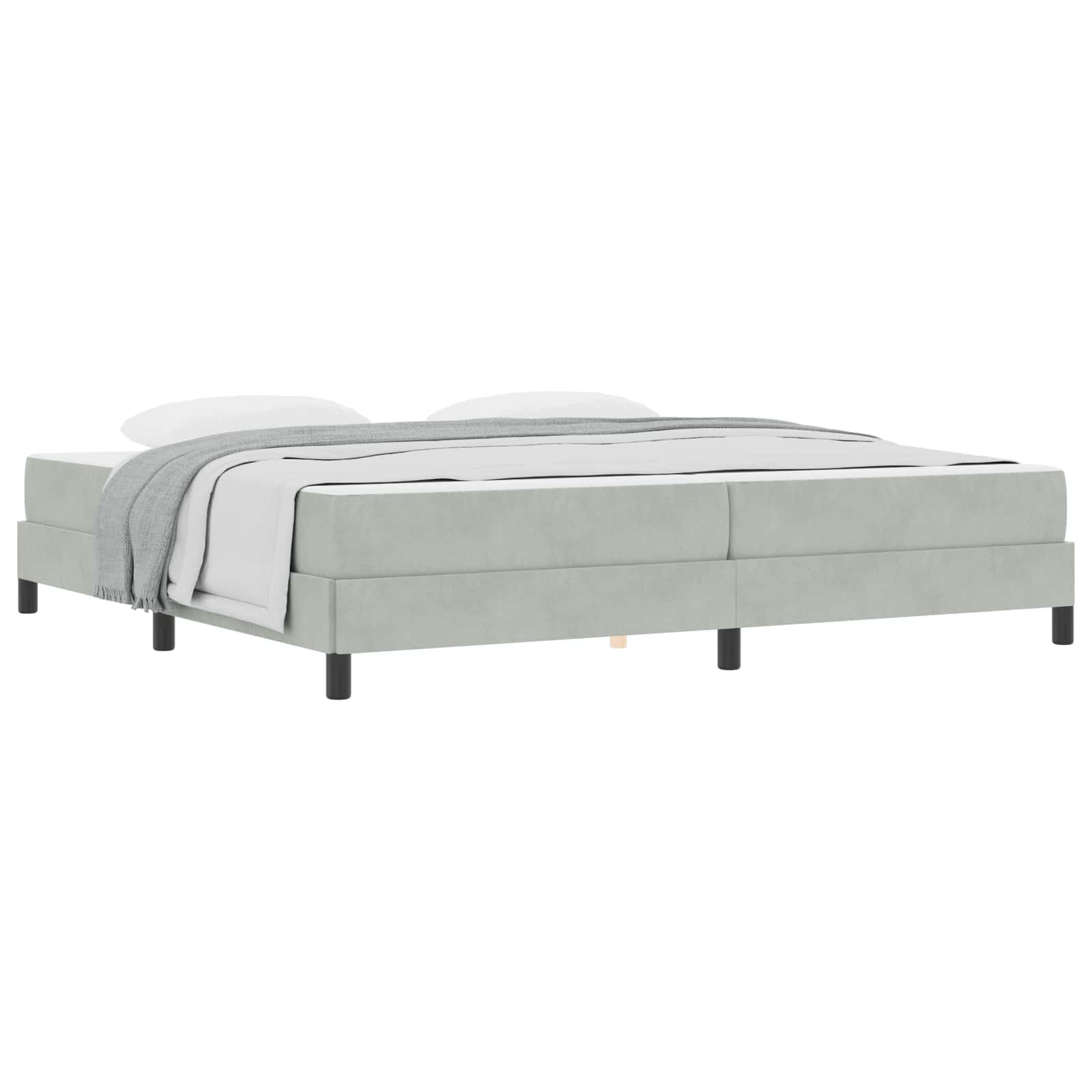 Lit à ressorts avec matelas Gris clair 200 x 200 cm tissu - XIOS