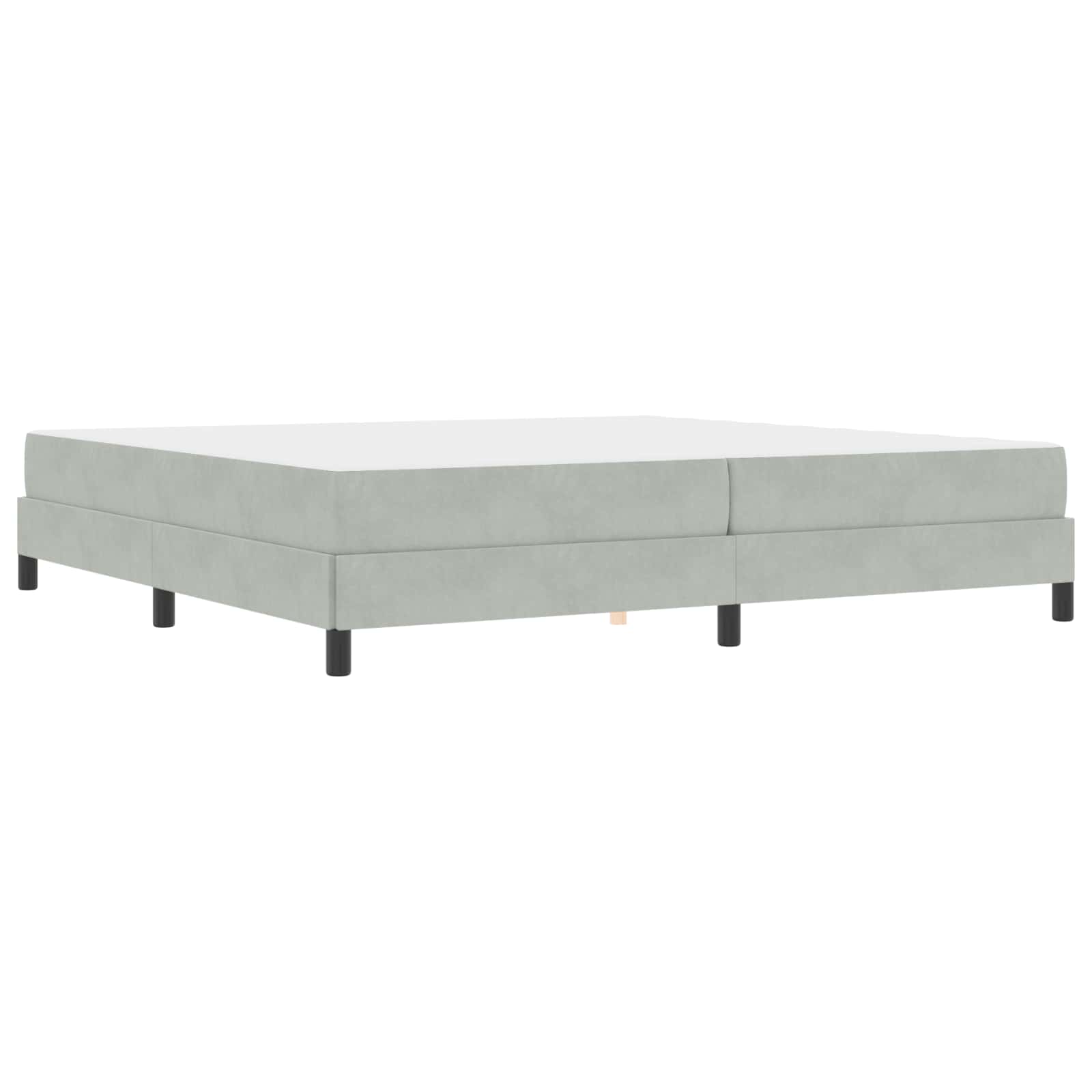 Lit à ressorts avec matelas Gris clair 200 x 200 cm tissu - XIOS