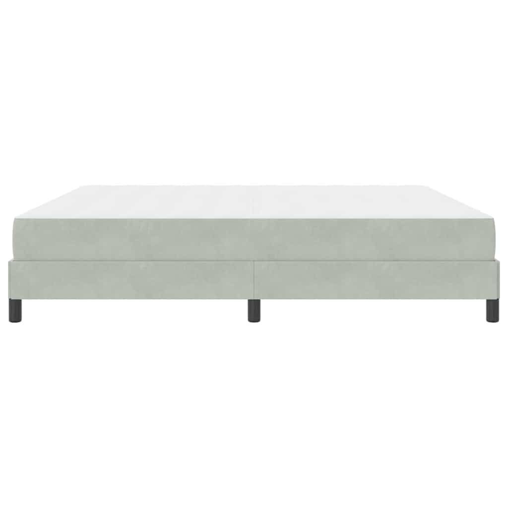 Lit à ressorts avec matelas Gris clair 200 x 200 cm tissu - XIOS