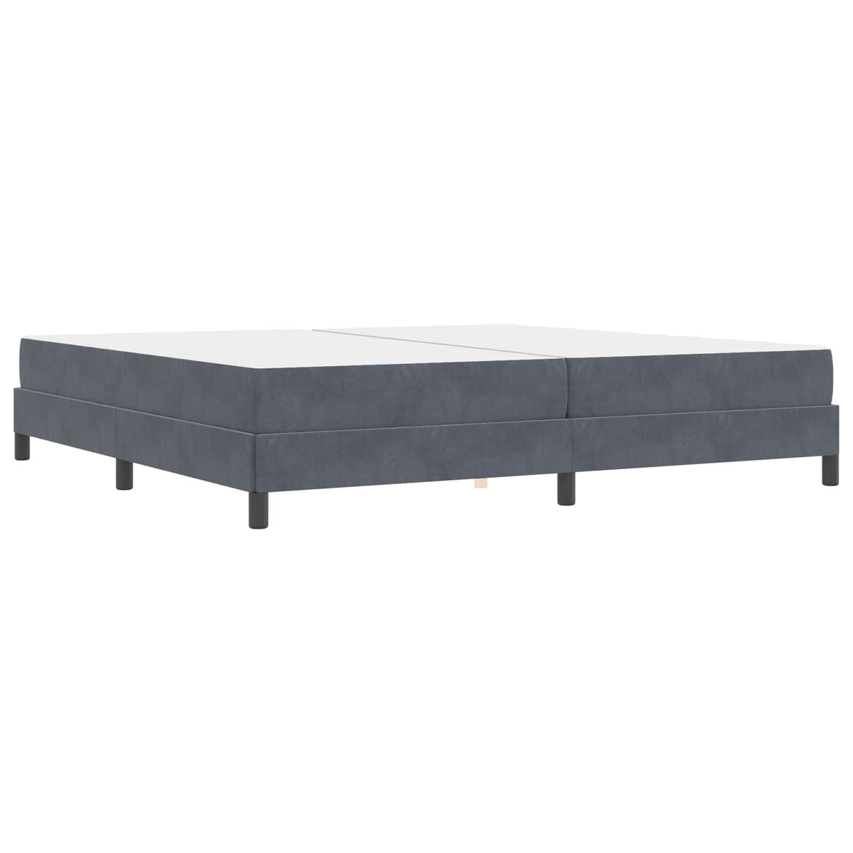 Lit à ressorts avec matelas Gris foncé 200 x 200 cm tissu