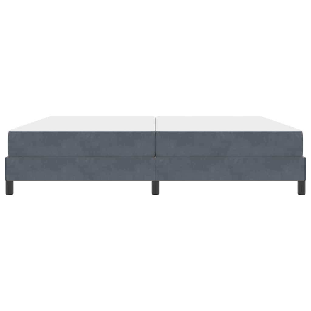 Lit à ressorts avec matelas Gris foncé 200 x 200 cm tissu