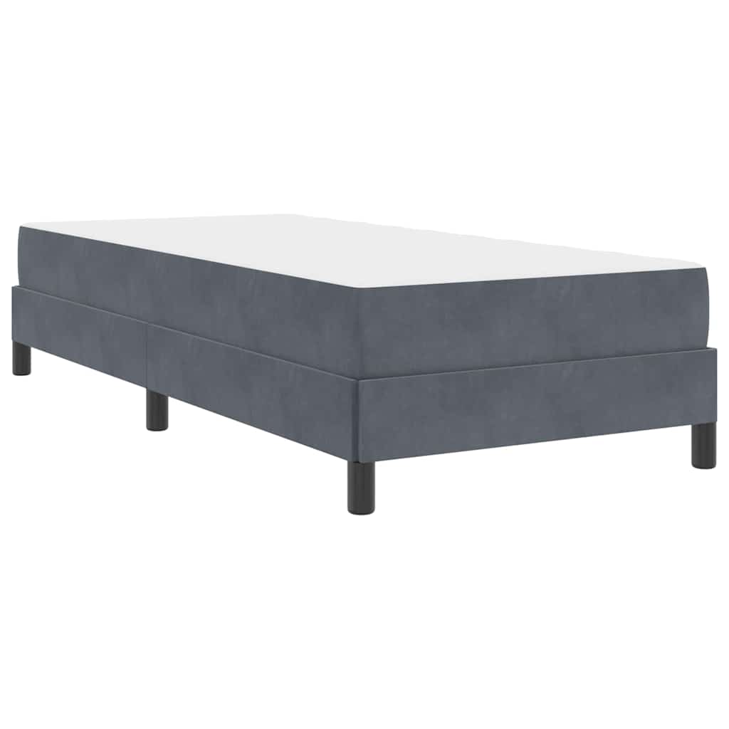 Lit boxspring avec matelas Gris foncé 80 x 210 cm Velours - XIOS