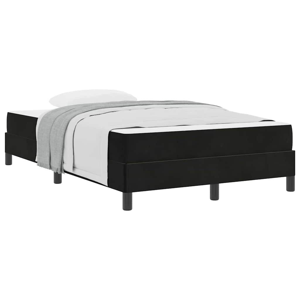 Lit à ressorts avec matelas Noir 120 x 210 cm tissu - XIOS