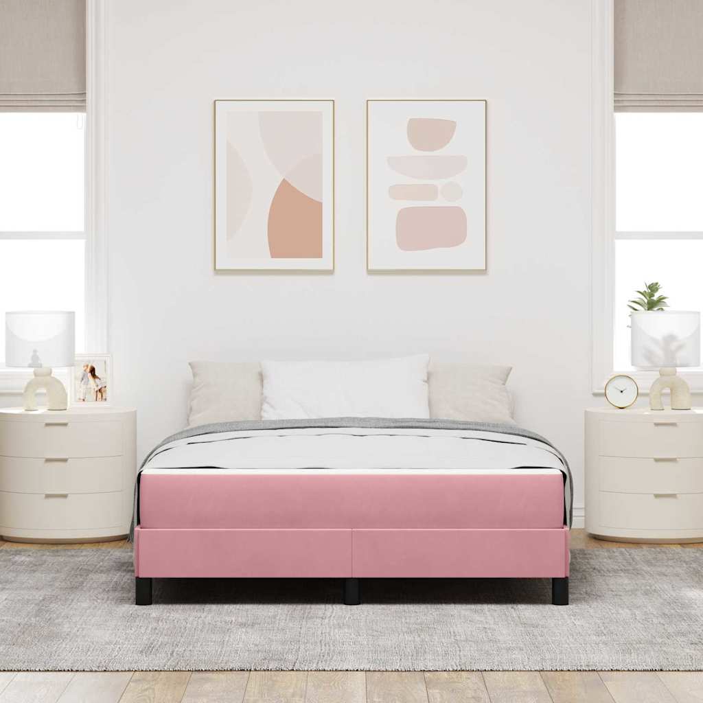 Lit à ressorts avec matelas Rose 140 x 210 cm tissu - XIOS