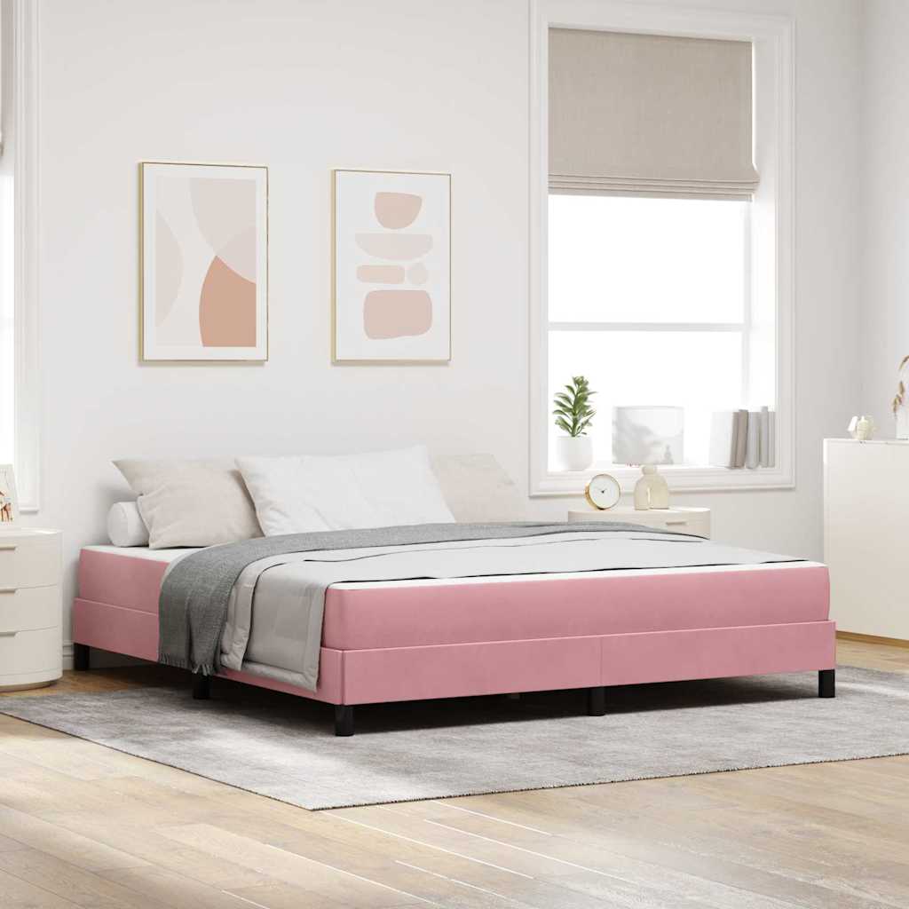 Lit à ressorts avec matelas Rose 180 x 210 cm tissu - XIOS