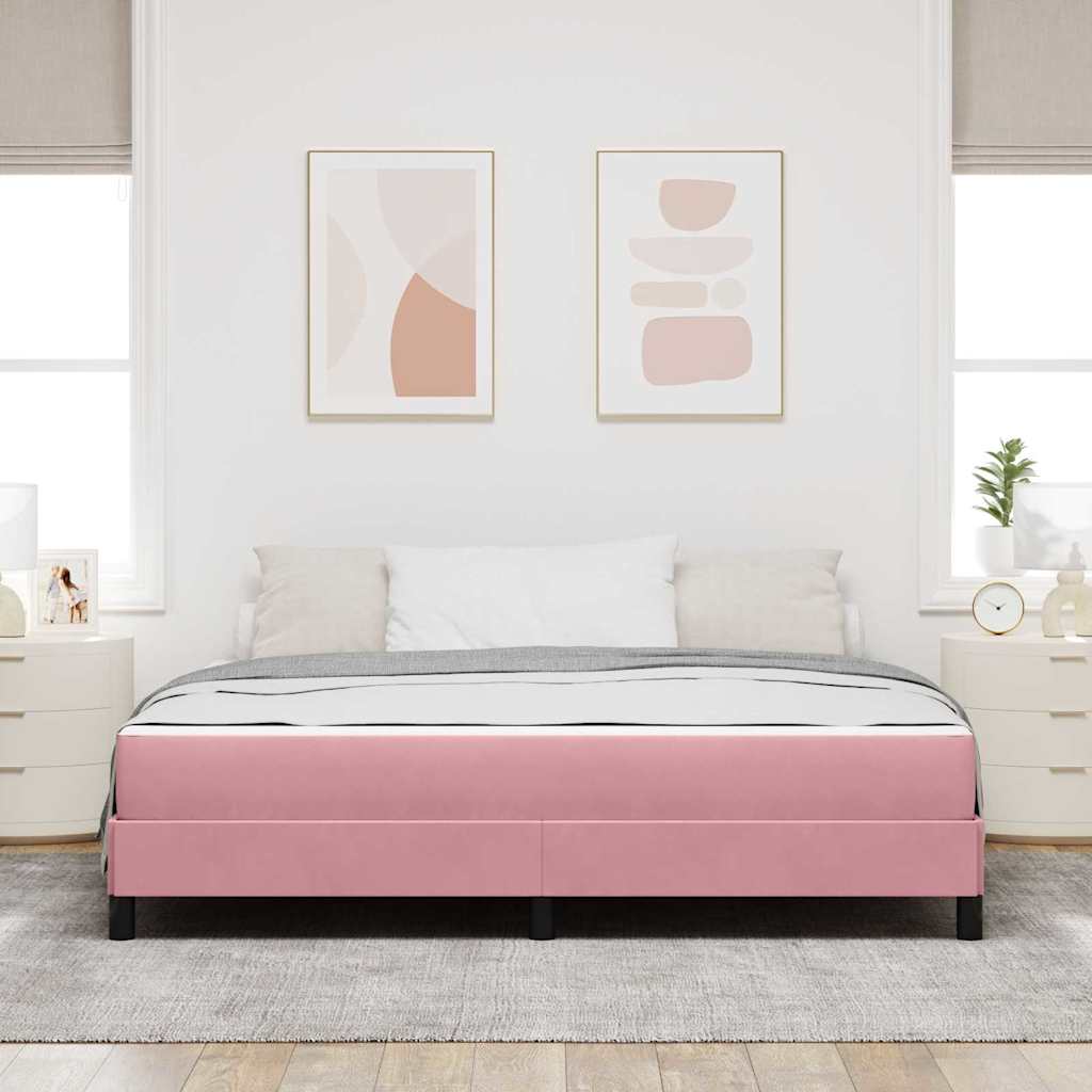 Lit à ressorts avec matelas Rose 180 x 210 cm tissu - XIOS