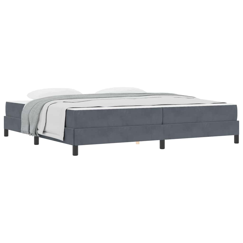 Lit à ressorts avec matelas Gris foncé 200 x 210 cm tissu - XIOS