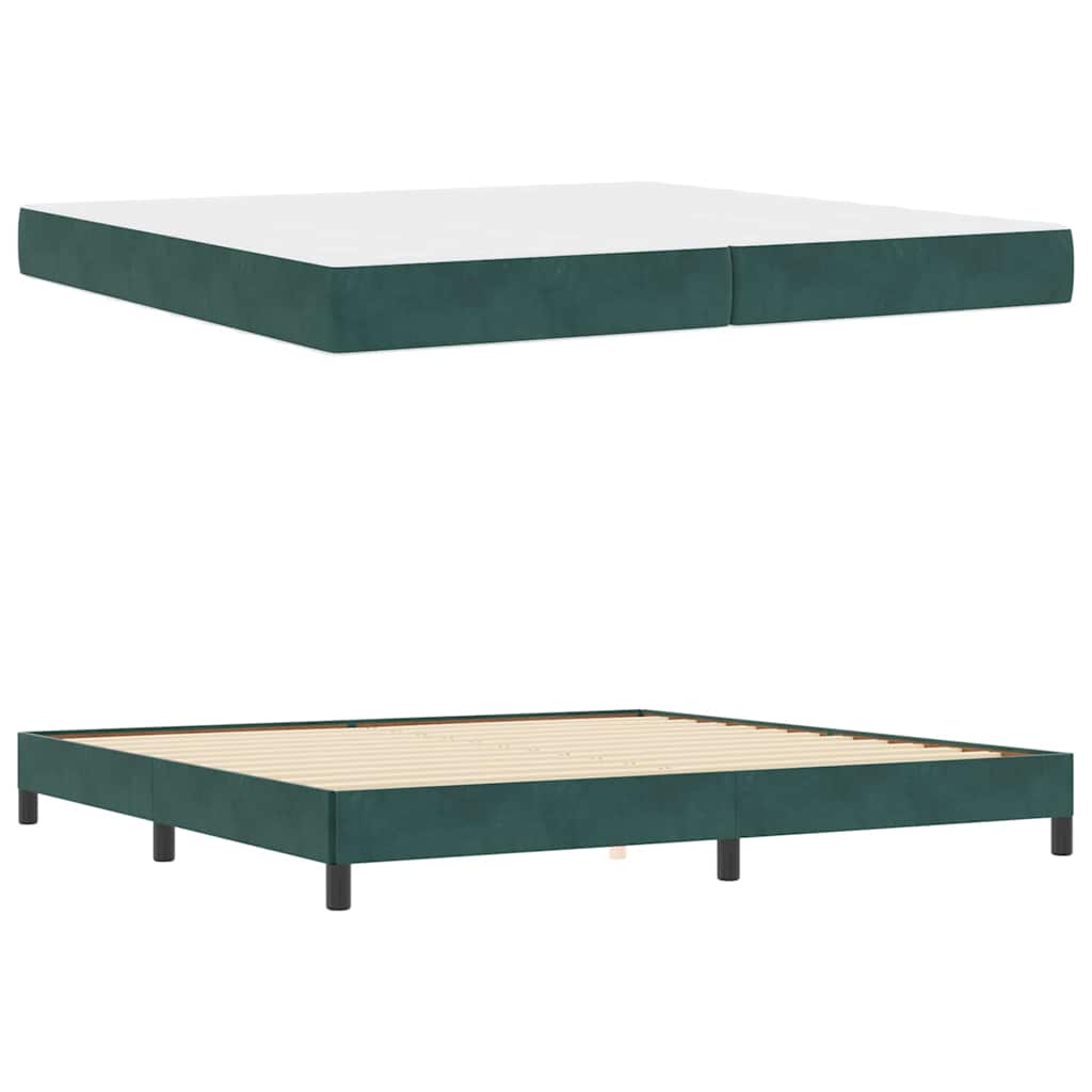 Lit boxspring avec matelas Vert foncé 200 x 210 cm Velours - XIOS
