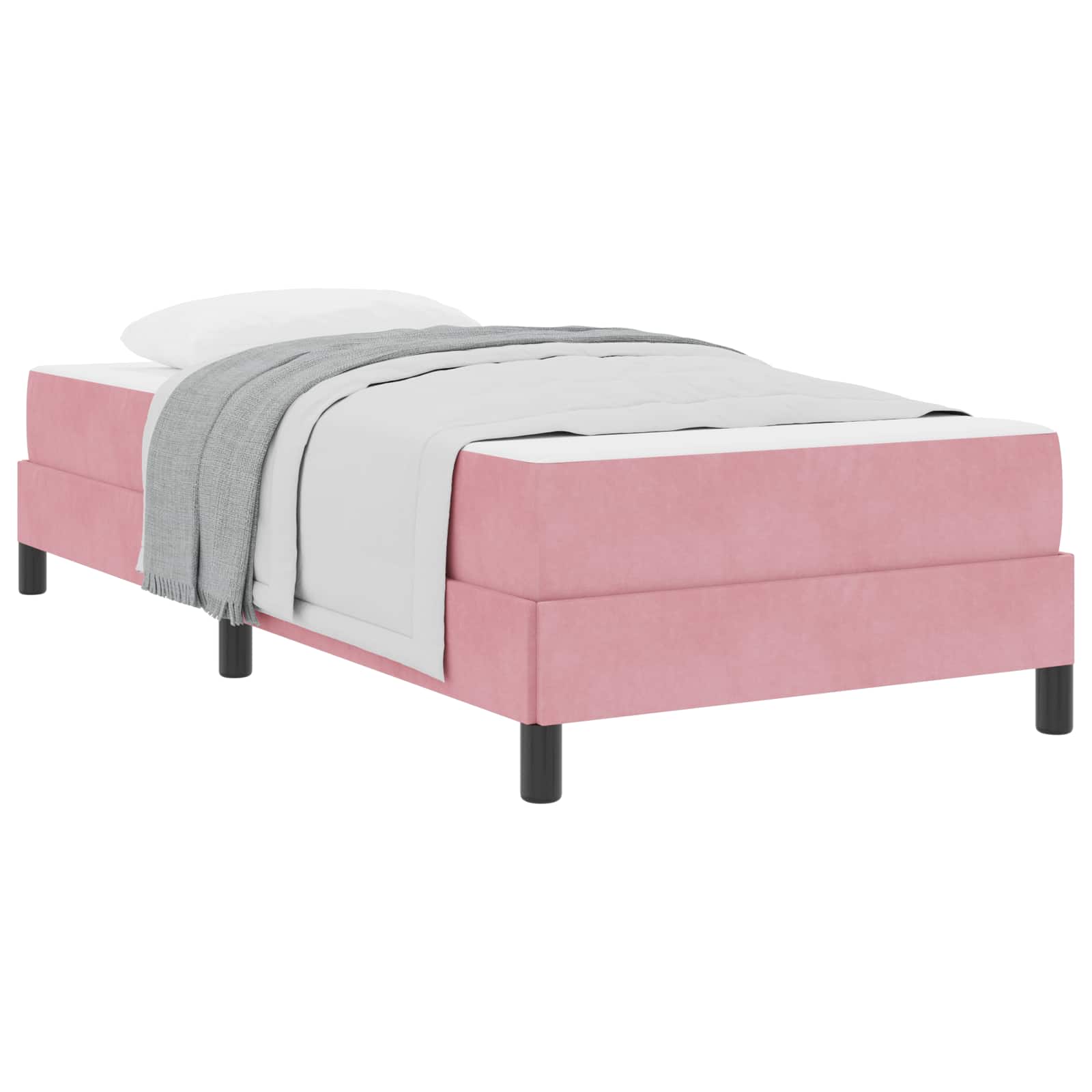 Lit à ressorts avec matelas Rose 80 x 220 cm tissu - XIOS