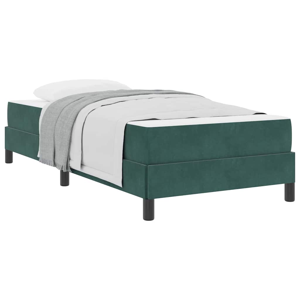 Lit à ressorts avec matelas Vert foncé 90 x 220 cm tissu - XIOS
