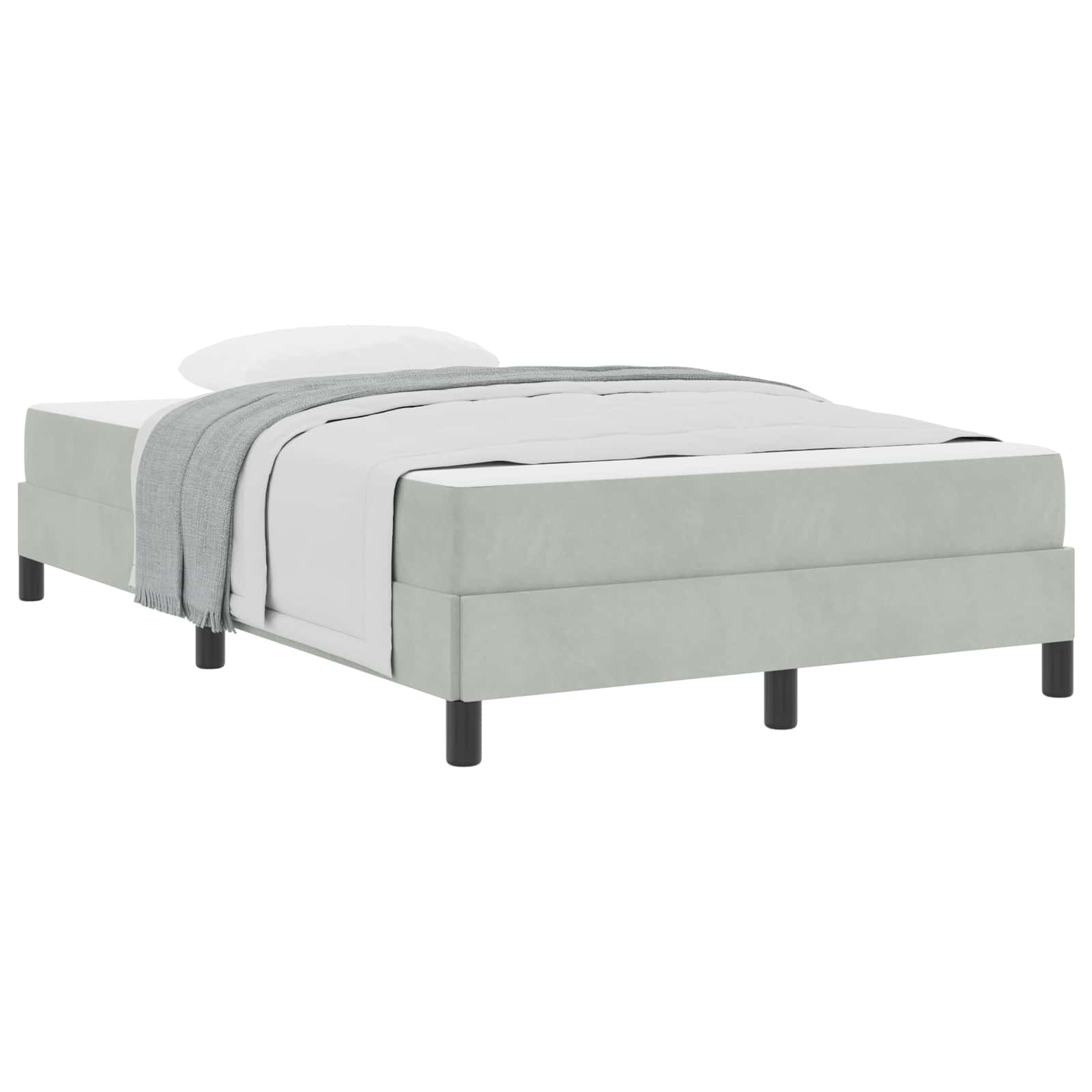 Lit à ressorts avec matelas Gris clair 120 x 220 cm tissu - XIOS