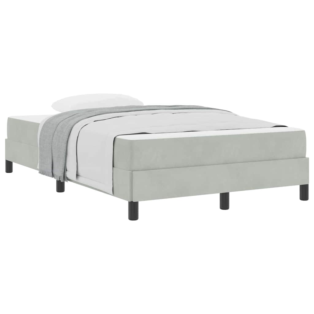 Lit à ressorts avec matelas Gris clair 120 x 220 cm tissu - XIOS