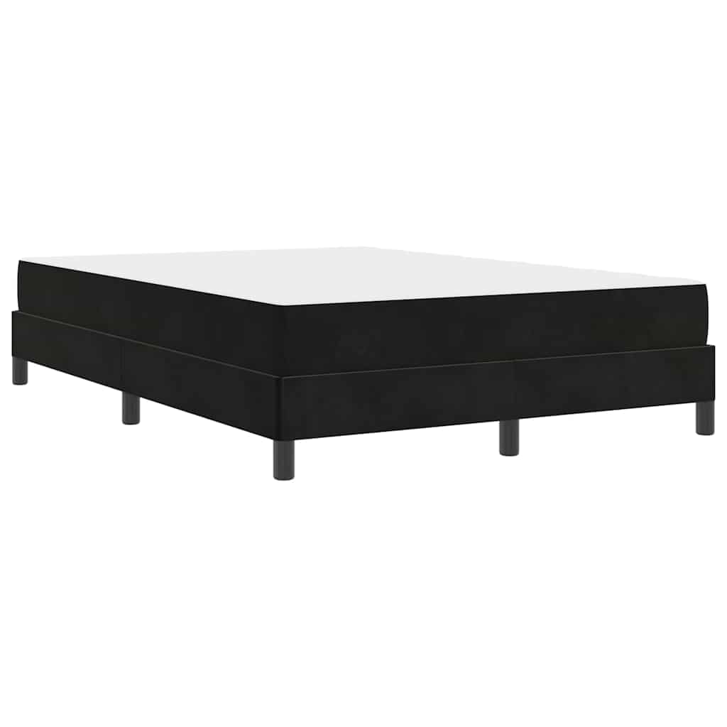 Lit à ressorts avec matelas Noir 160 x 220 cm tissu - XIOS