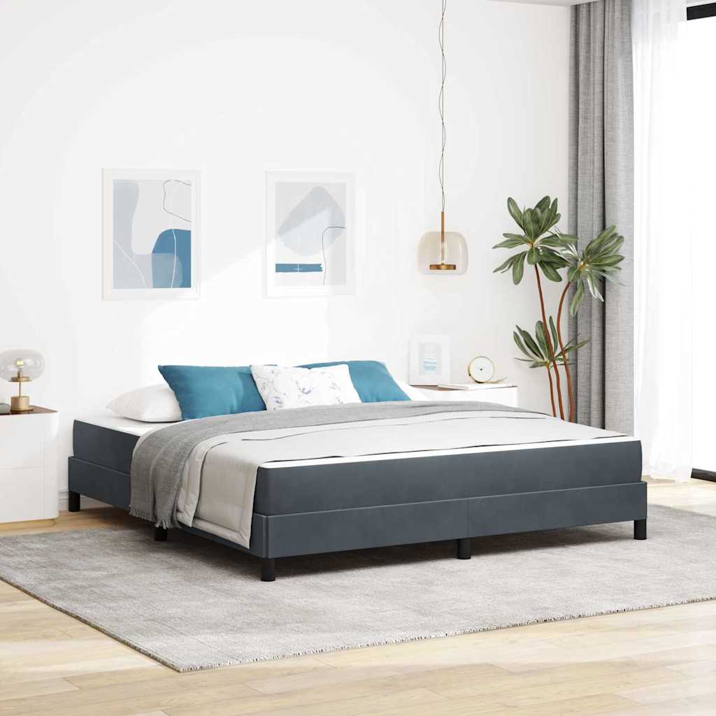 Lit à ressorts avec matelas Gris foncé 180 x 220 cm tissu - XIOS