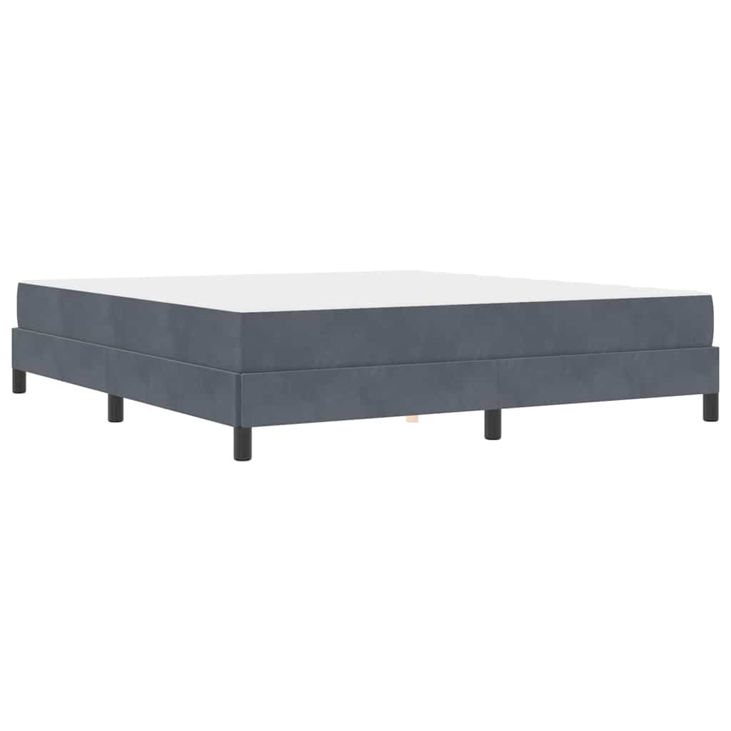 Lit à ressorts avec matelas Gris foncé 180 x 220 cm tissu - XIOS