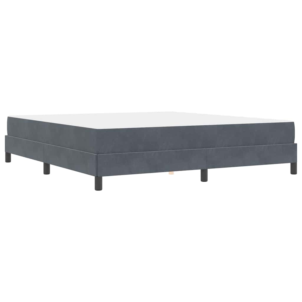 Lit à ressorts avec matelas Gris foncé 180 x 220 cm tissu - XIOS