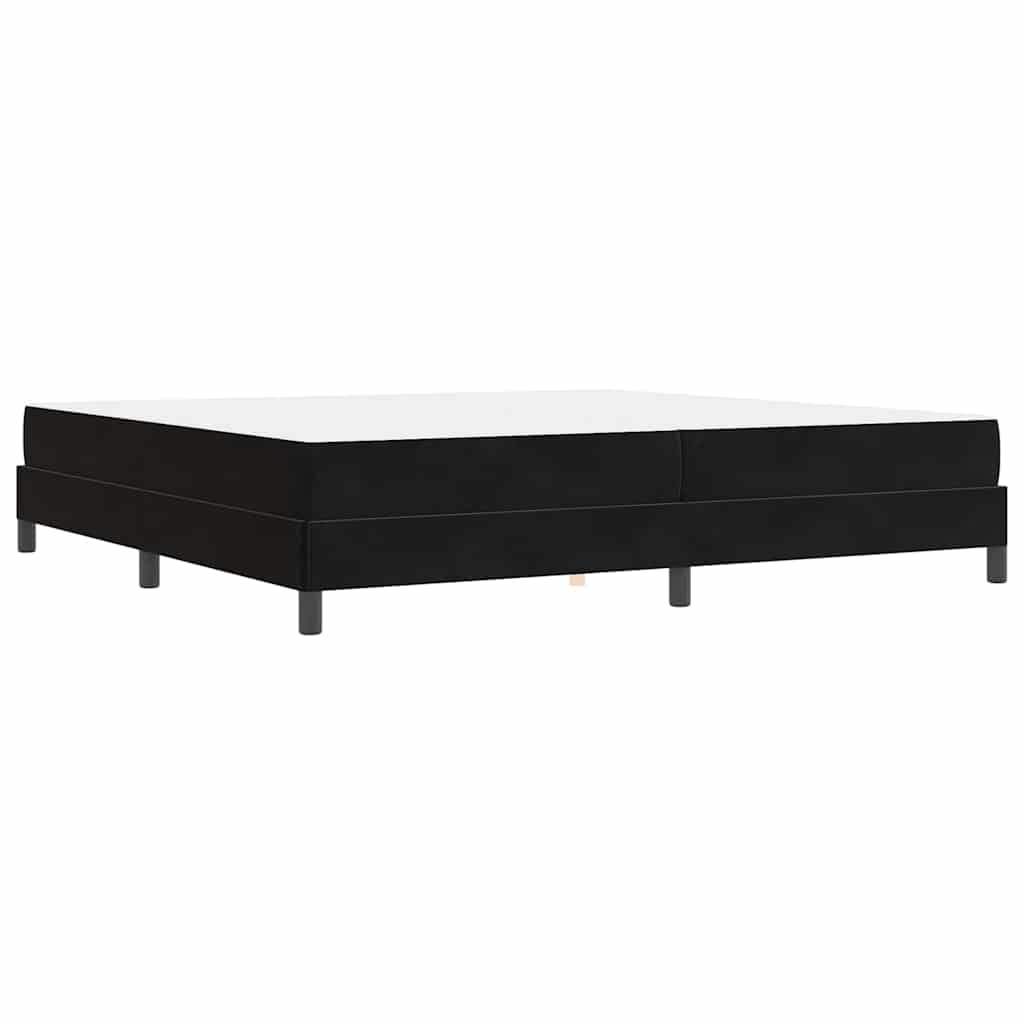 Lit à ressorts avec matelas Noir 200 x 220 cm tissu - XIOS