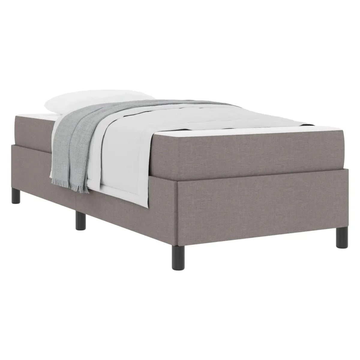 Lit à ressorts Taupe 80 x 200 cm tissu - XIOS